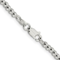 Sterling Silver 3mm Beads on Box Chain view 3