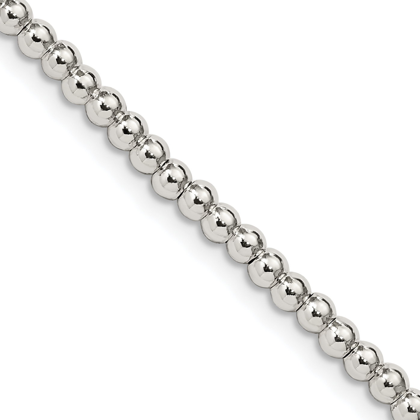 Sterling Silver 3mm Beads on Box Chain (QK32-16)