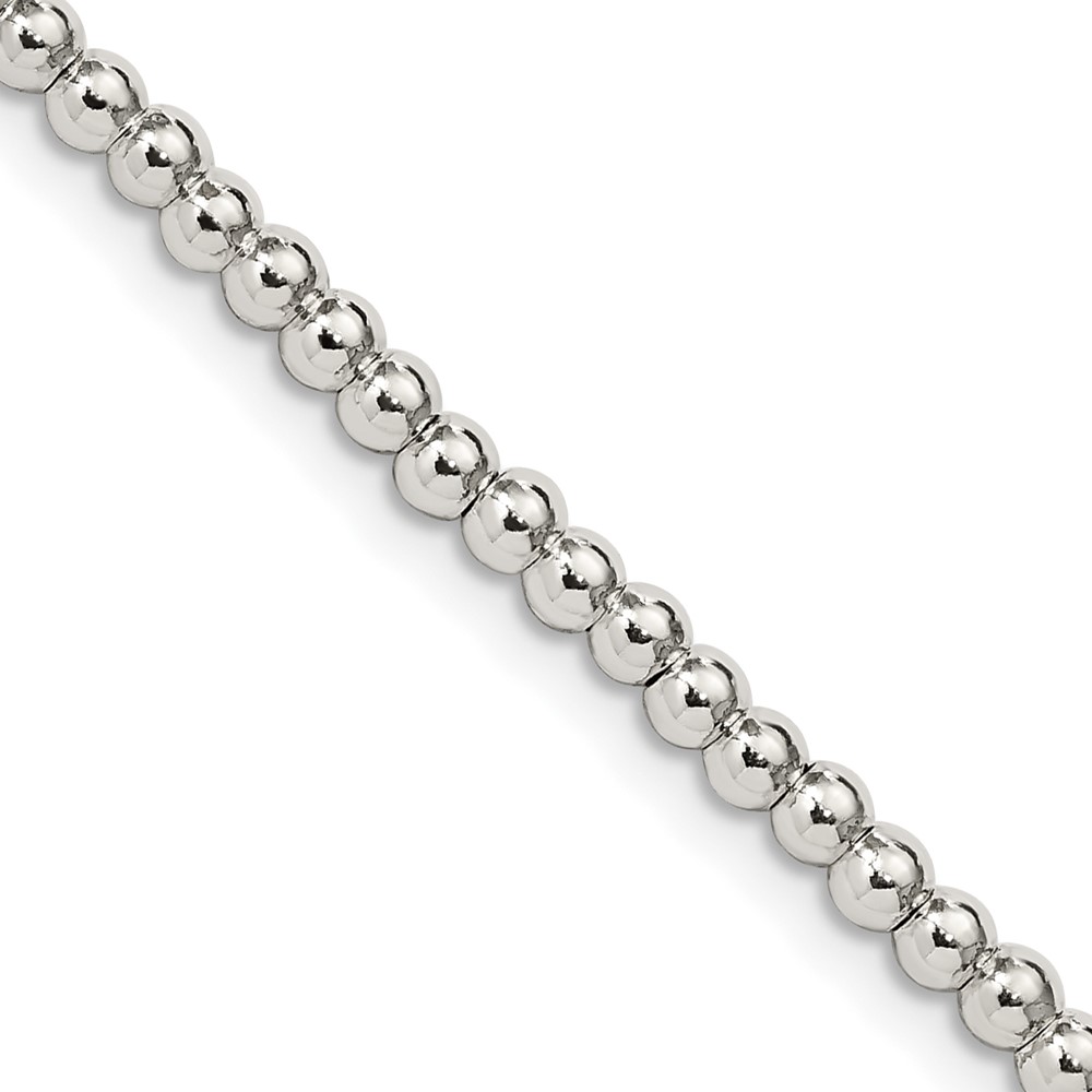 Sterling Silver 3mm Beads on Box Chain (QK32-16)
