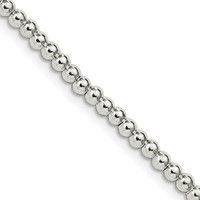 Sterling Silver 3mm Beads on Box Chain view 1