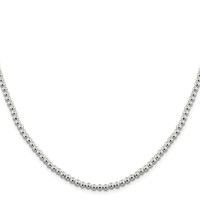 Sterling Silver 4mm Beads on Box Chain view 2