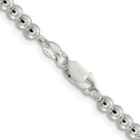 Sterling Silver 4mm Beads on Box Chain view 3