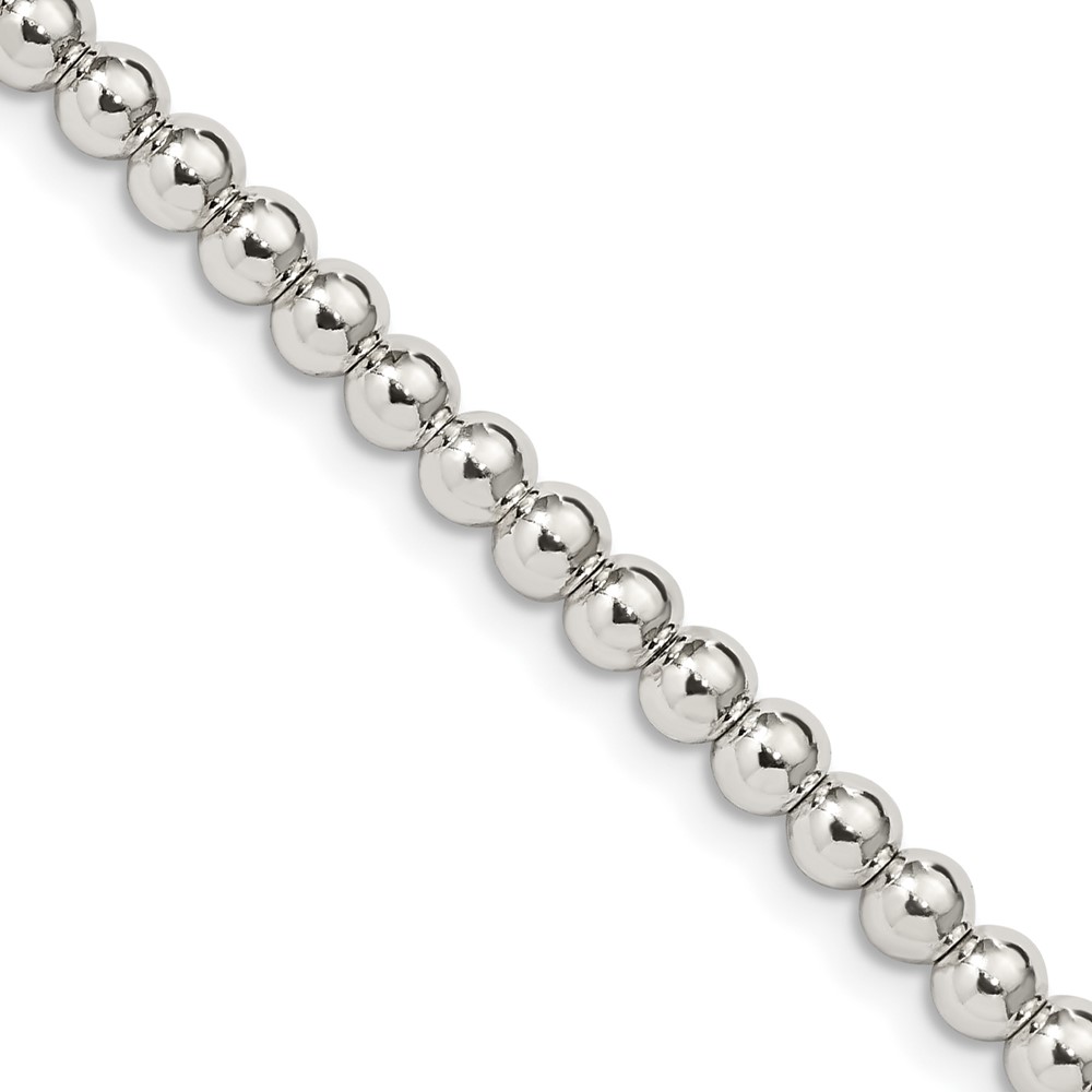 Sterling Silver 4mm Beads on Box Chain (QK33-16)