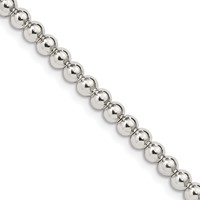 Sterling Silver 4mm Beads on Box Chain view 1
