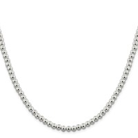 Sterling Silver 5mm Beads on Box Chain view 2