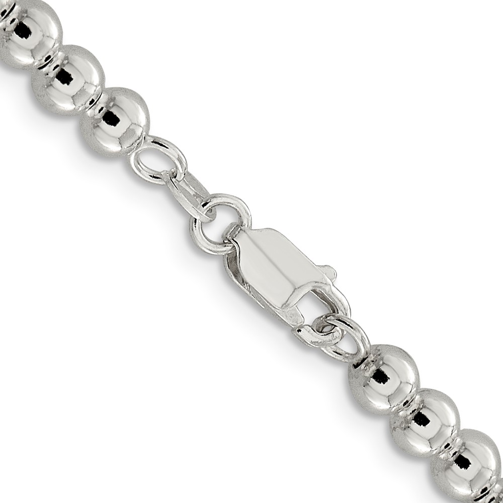 Sterling Silver 5mm Beads on Box Chain (QK34-20)