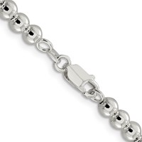 Sterling Silver 5mm Beads on Box Chain view 3