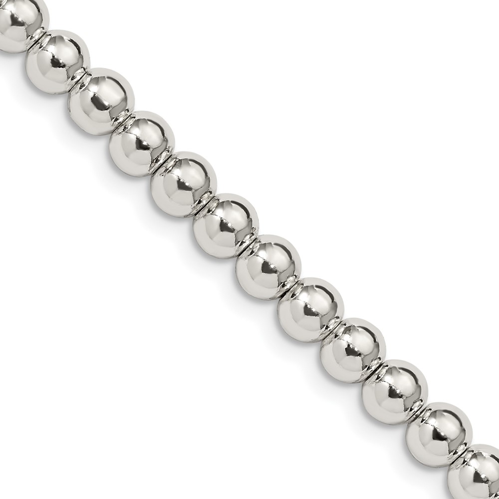 Sterling Silver 5mm Beads on Box Chain (QK34-18)