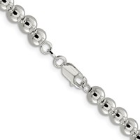 Sterling Silver 6.1mm Beads on Box Chain view 3