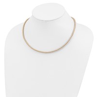 Sterling Silver Rhodium-plated Twisted Cream Satin Cord Necklace, 18" view 2