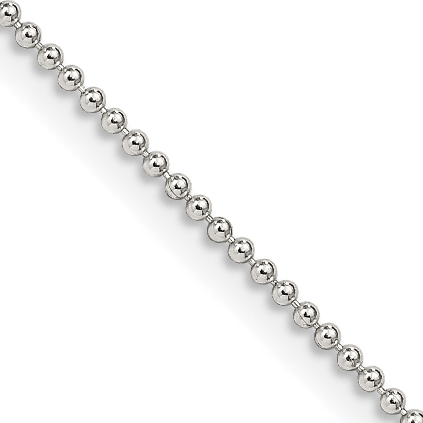 Sterling Silver 1.25mm Beaded Chain (QK80-20)