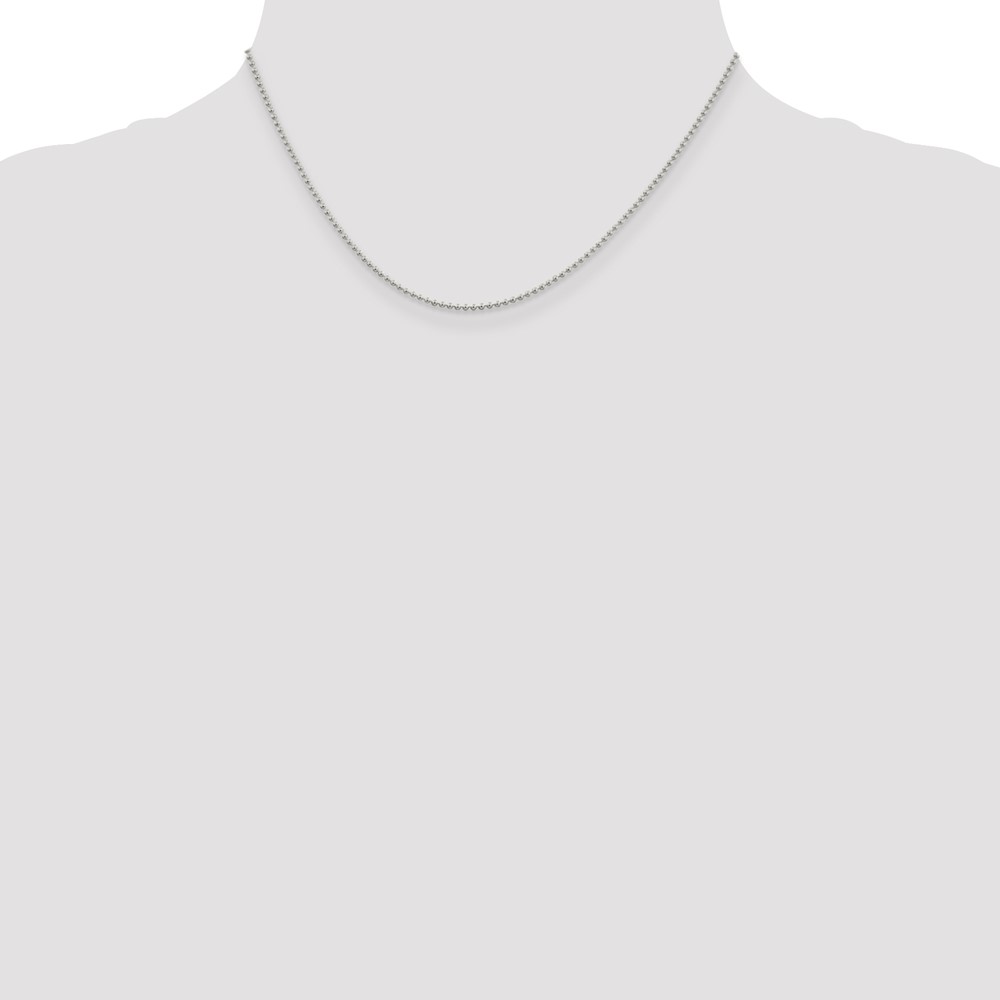 Sterling Silver 1.5mm Beaded Chain (QK81-16)