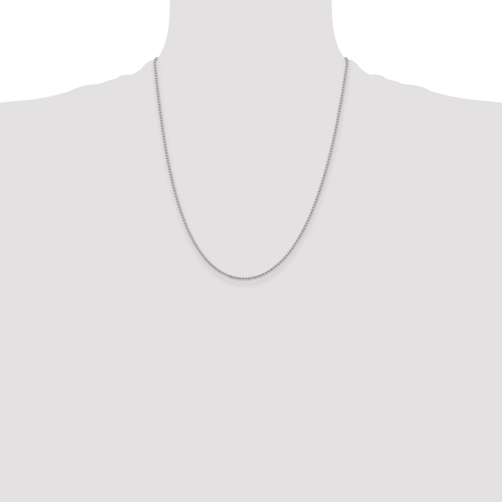 Sterling Silver 1.5mm Beaded Chain (QK81-22)