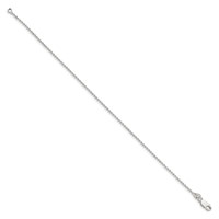 Sterling Silver 1.5mm Beaded Chain Anklet view 2