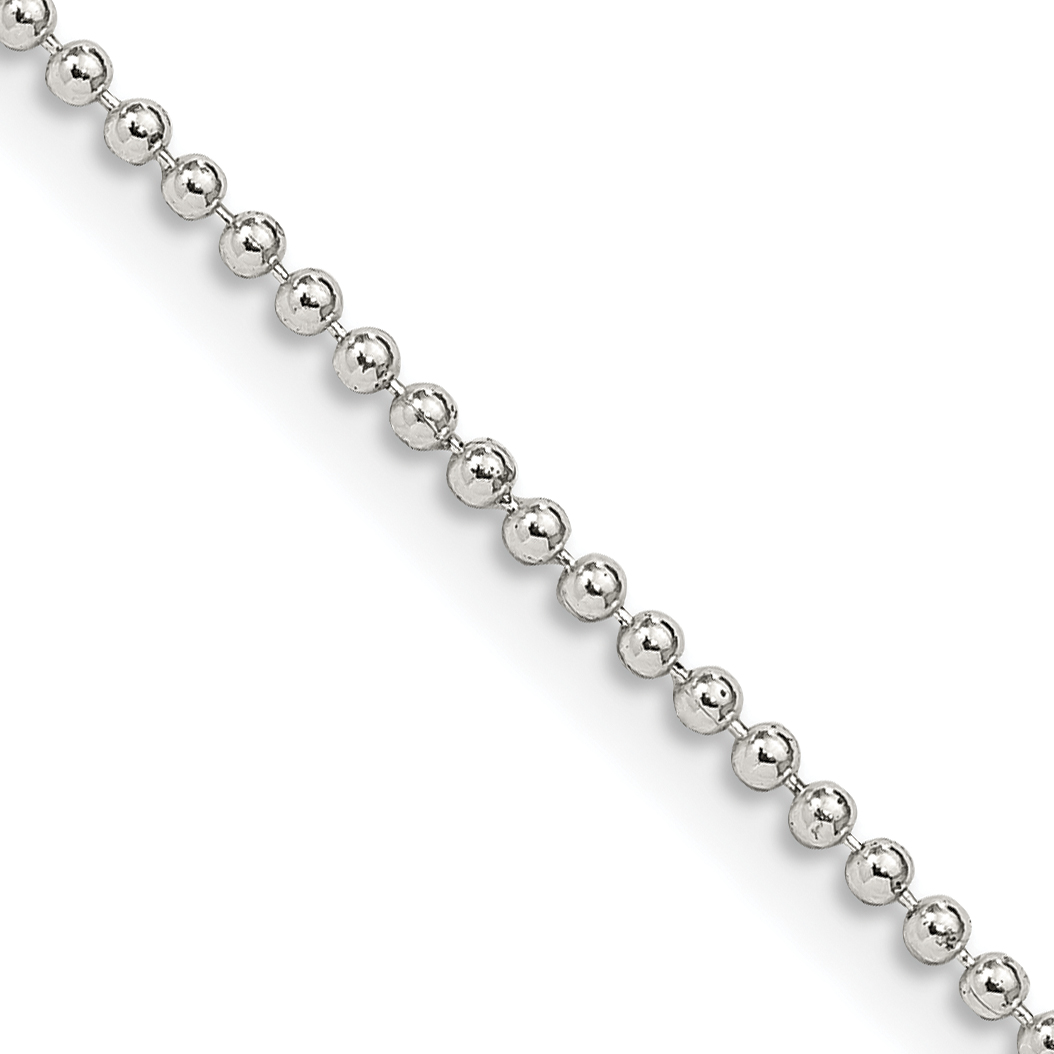 Sterling Silver 1.5mm Beaded Chain (QK81-16)
