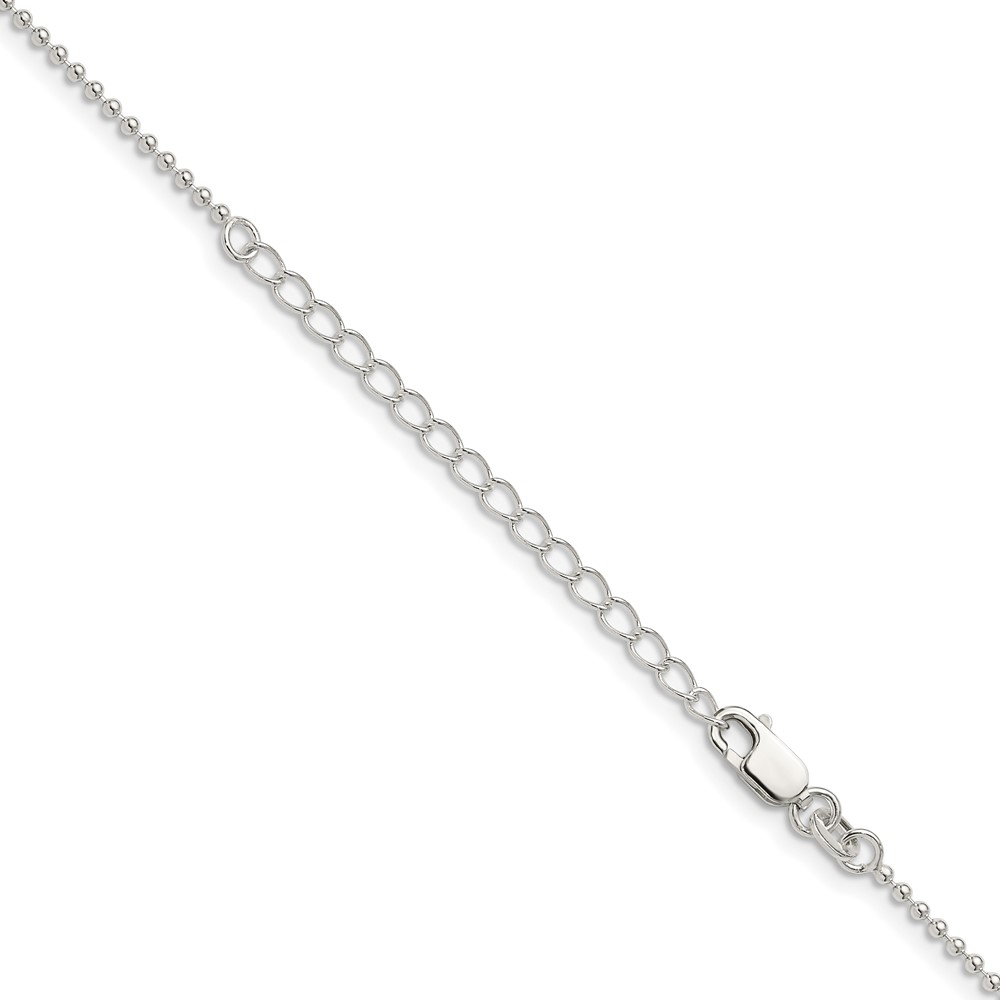 Sterling Silver 1.5mm Beaded Chain w/2in ext. (QK81E-18)