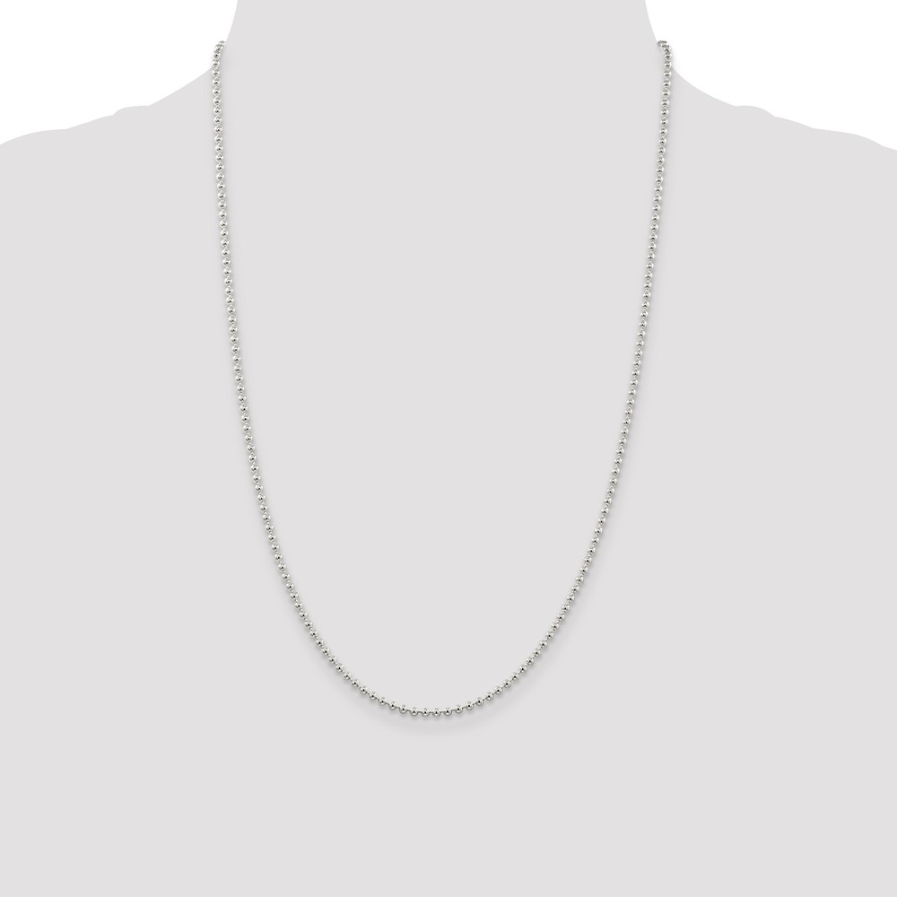 Sterling Silver 2.35mm Beaded Chain (QK82-24)