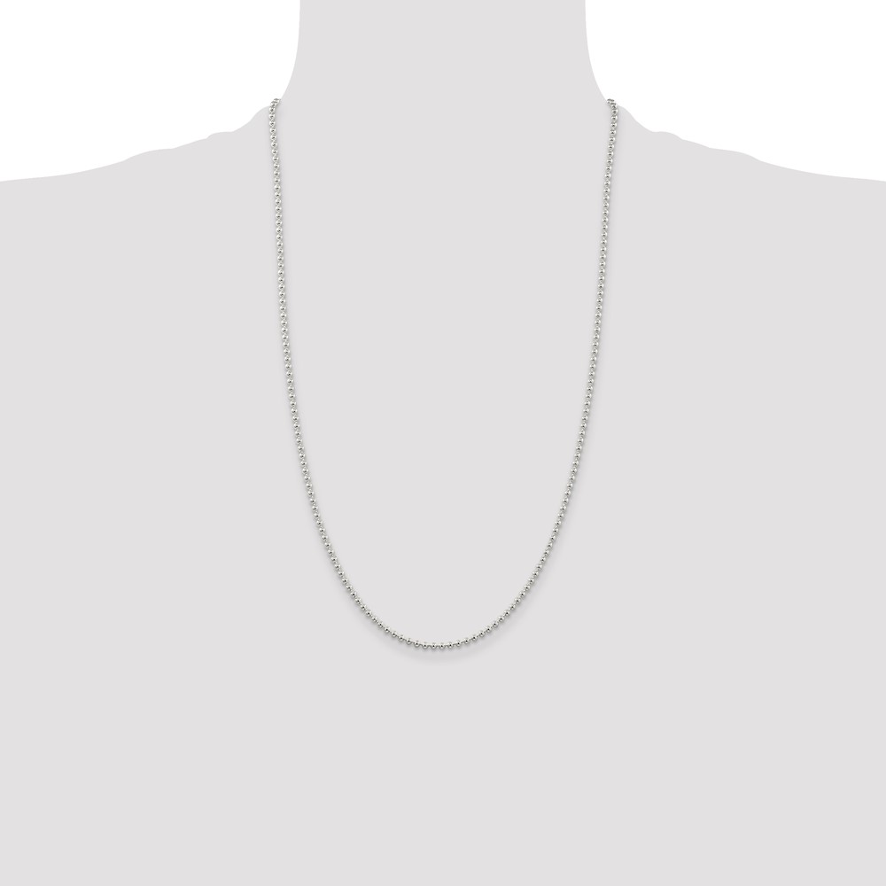 Sterling Silver 2.35mm Beaded Chain (QK82-26)