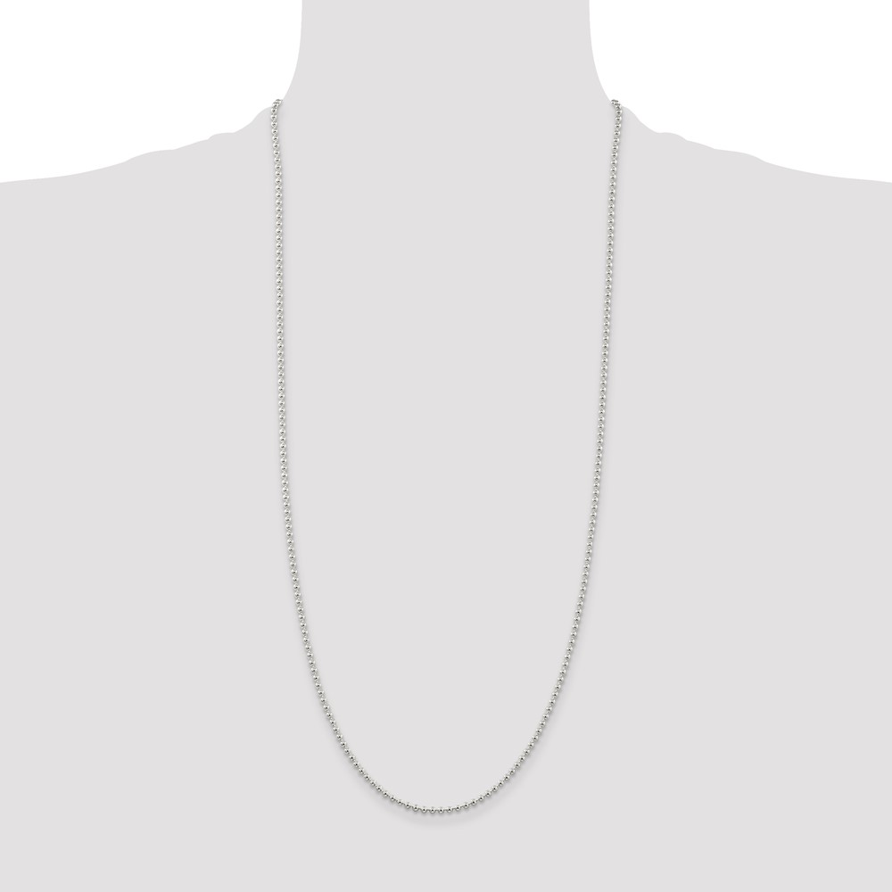 Sterling Silver 2.35mm Beaded Chain (QK82-30)