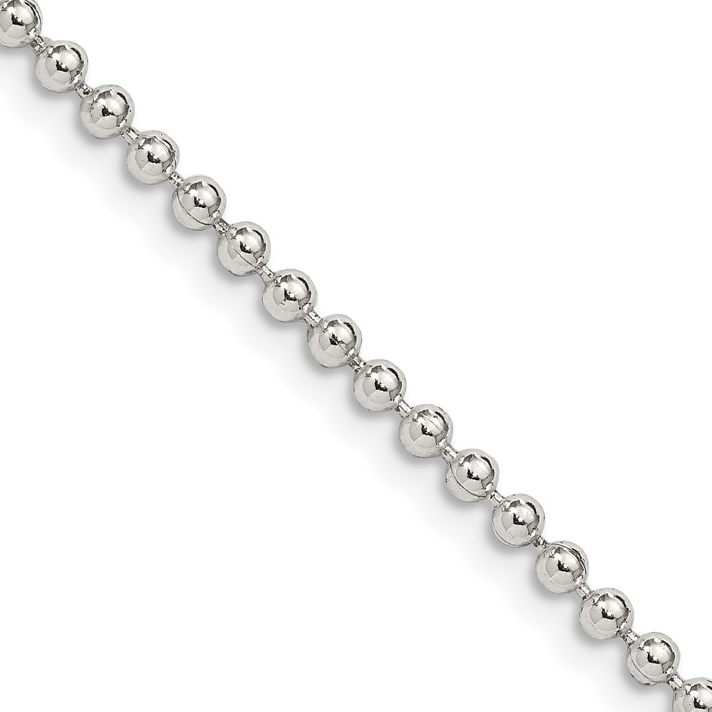 Sterling Silver 2.35mm Beaded Chain (QK82-26)