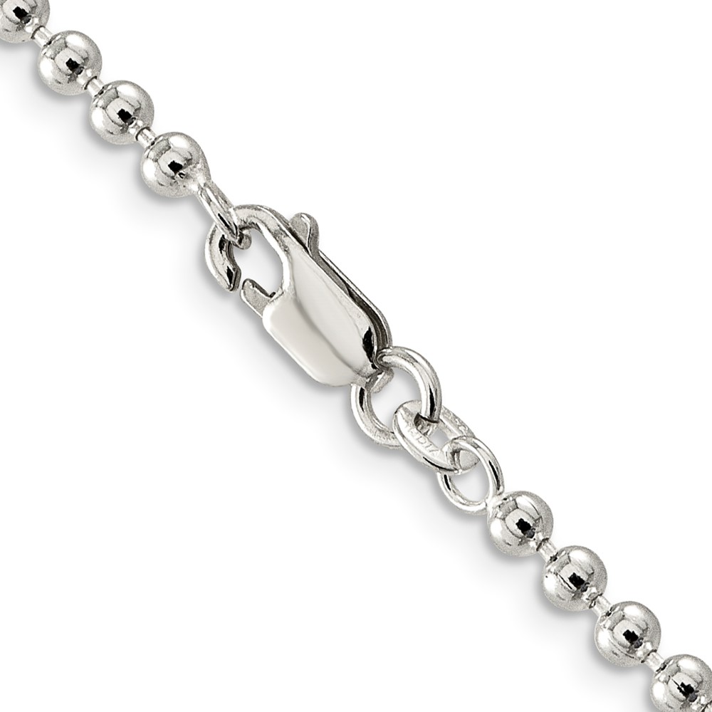 Sterling Silver 3mm Beaded Chain (QK83-24)