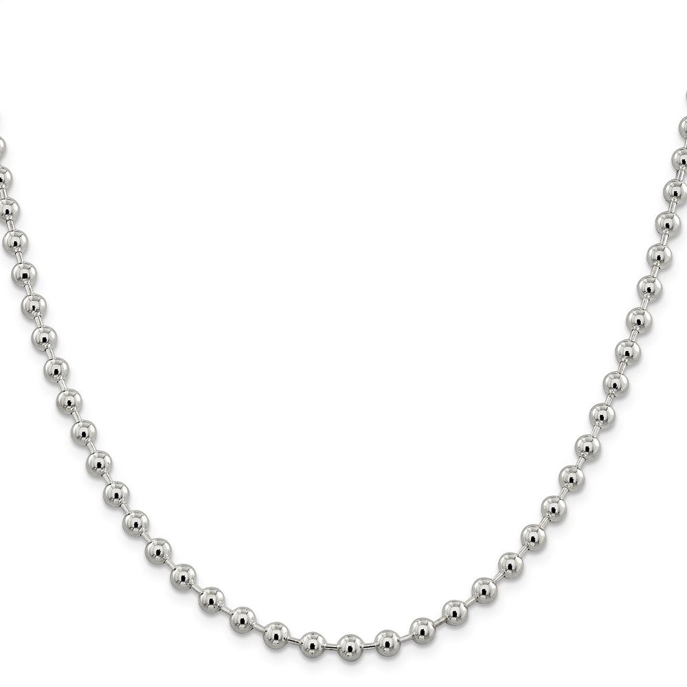 Sterling Silver 5mm Beaded Chain (QK84-22)