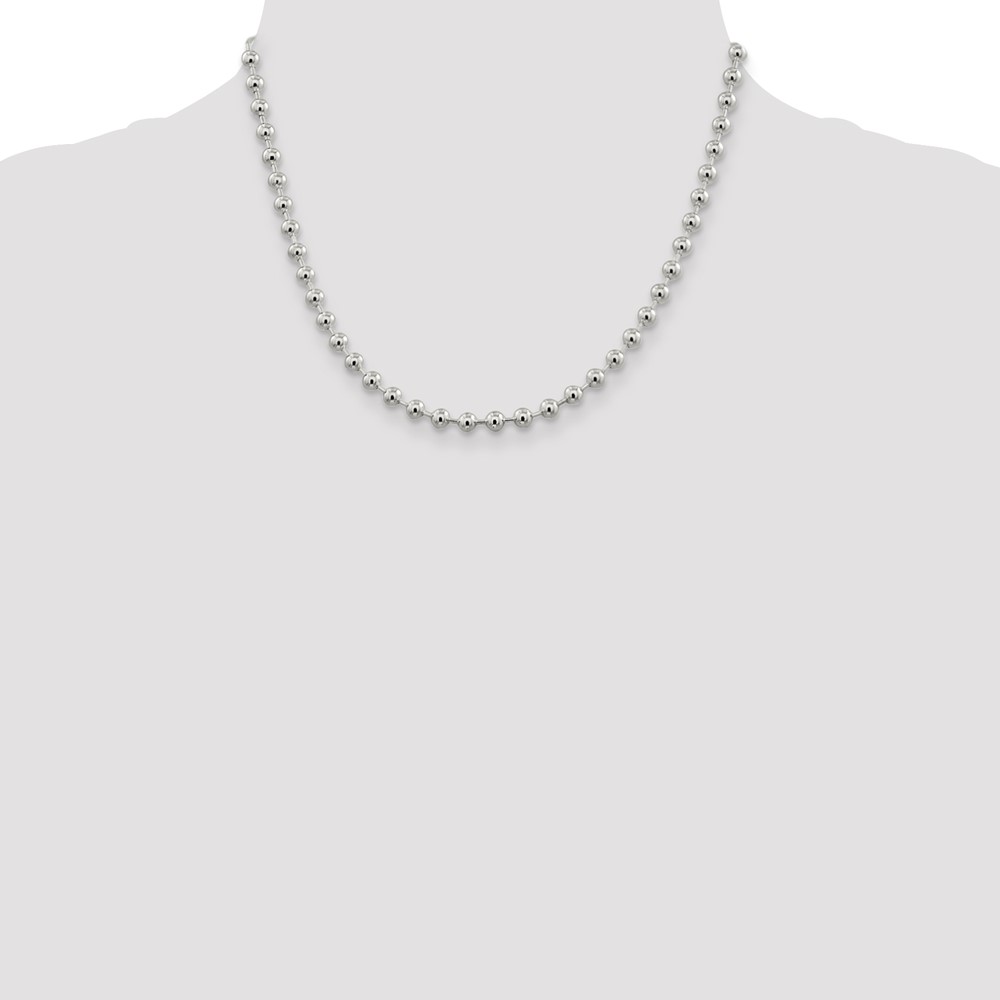 Sterling Silver 5mm Beaded Chain (QK84-18)