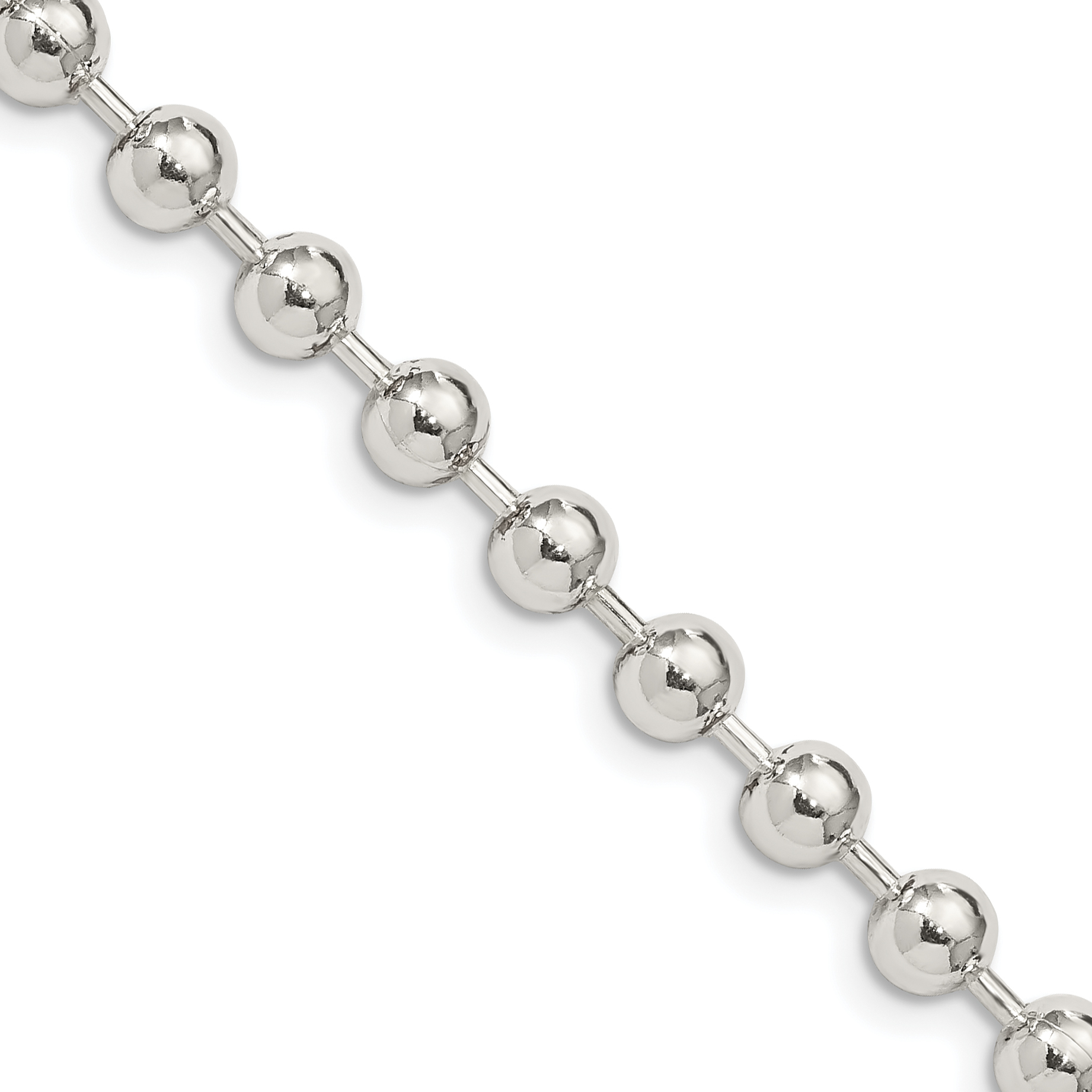 Sterling Silver 5mm Beaded Chain (QK84-16)