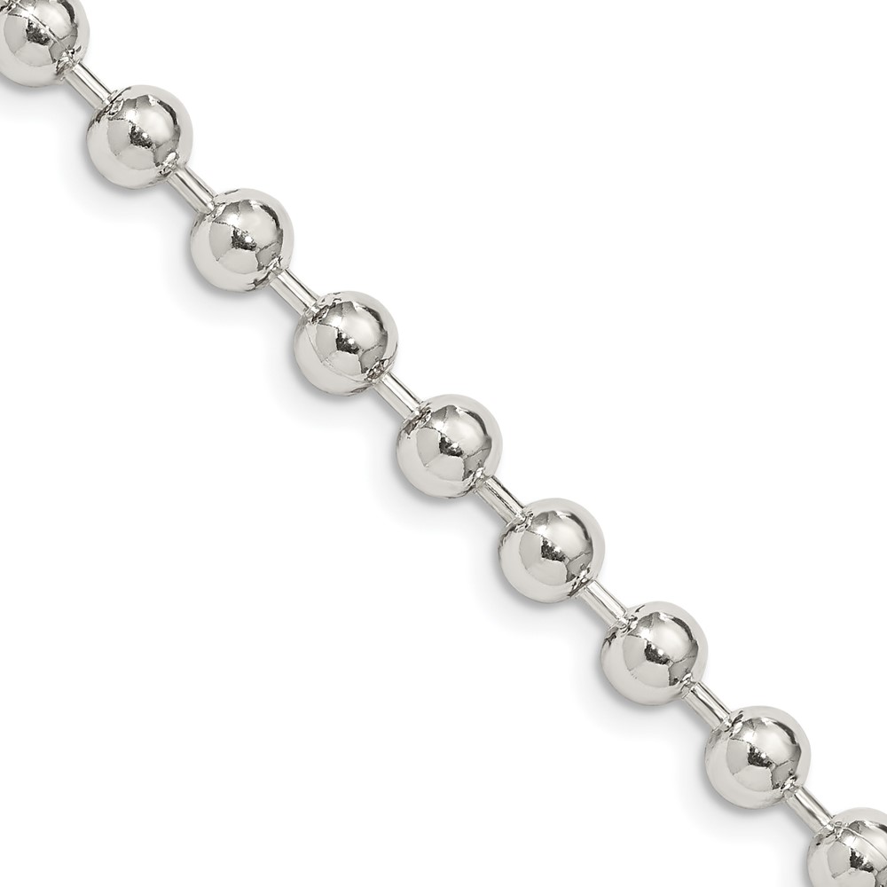 Sterling Silver 5mm Beaded Chain (QK84-16)