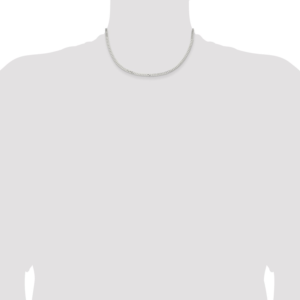 Sterling Silver 3.15mm Flat Curb Chain (QLB080-16)