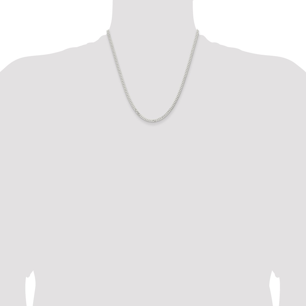 Sterling Silver 3.15mm Flat Curb Chain (QLB080-20)