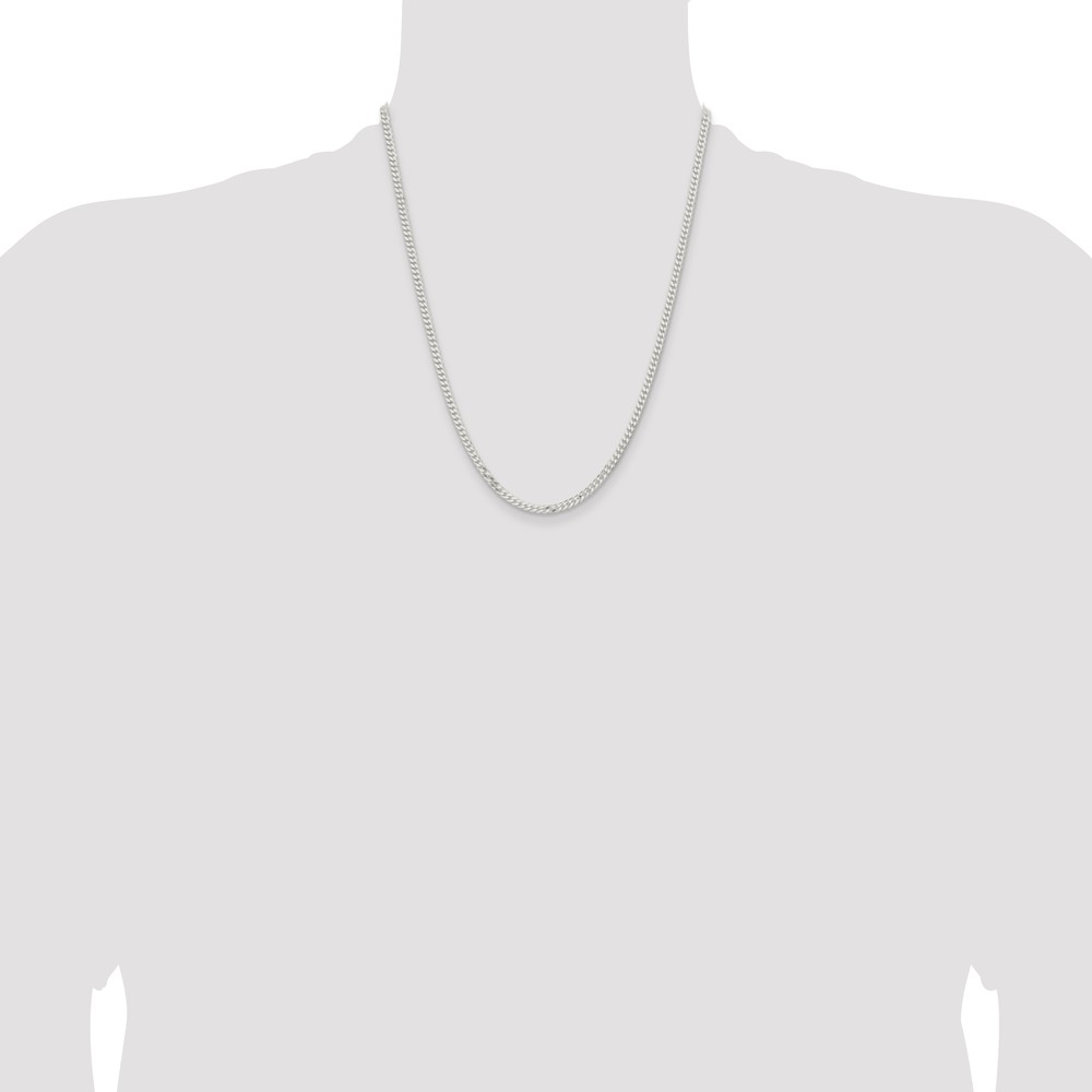 Sterling Silver 3.15mm Flat Curb Chain (QLB080-22)