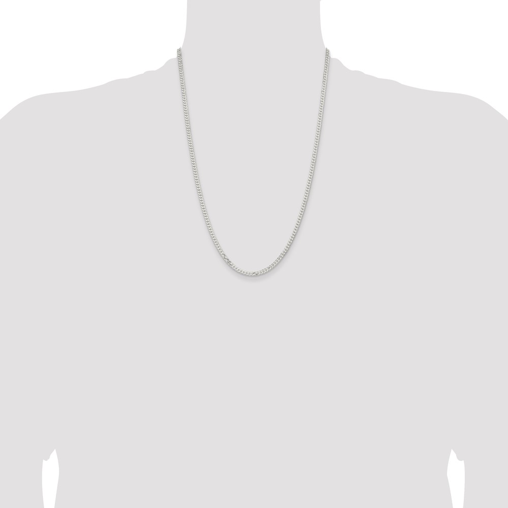 Sterling Silver 3.15mm Flat Curb Chain (QLB080-24)