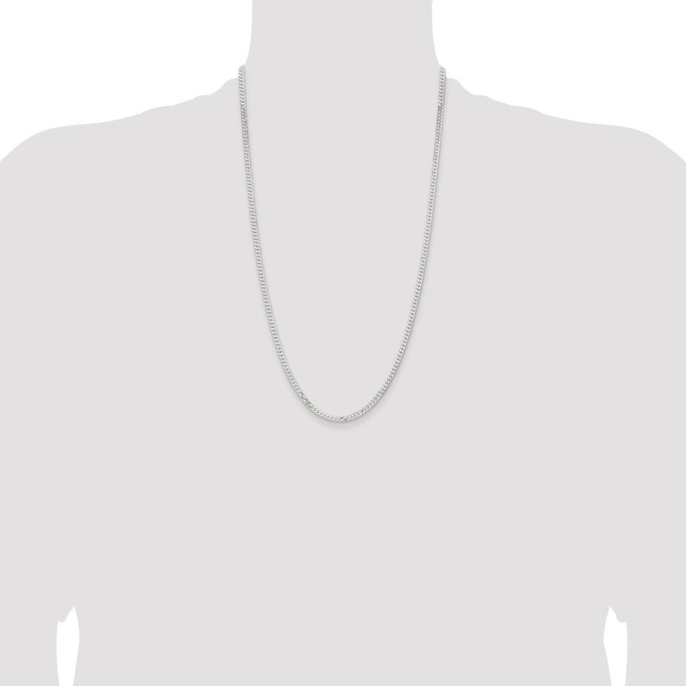 Sterling Silver 3.15mm Flat Curb Chain (QLB080-26)