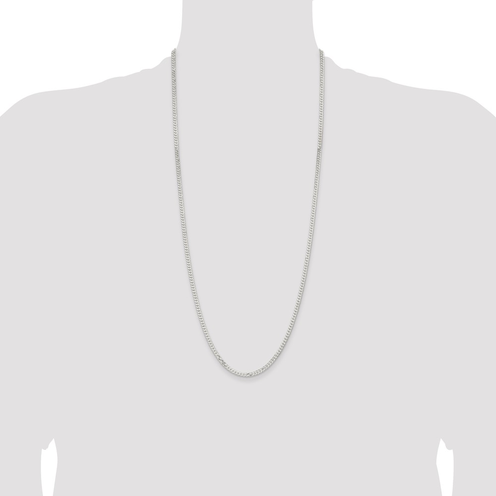 Sterling Silver 3.15mm Flat Curb Chain (QLB080-30)