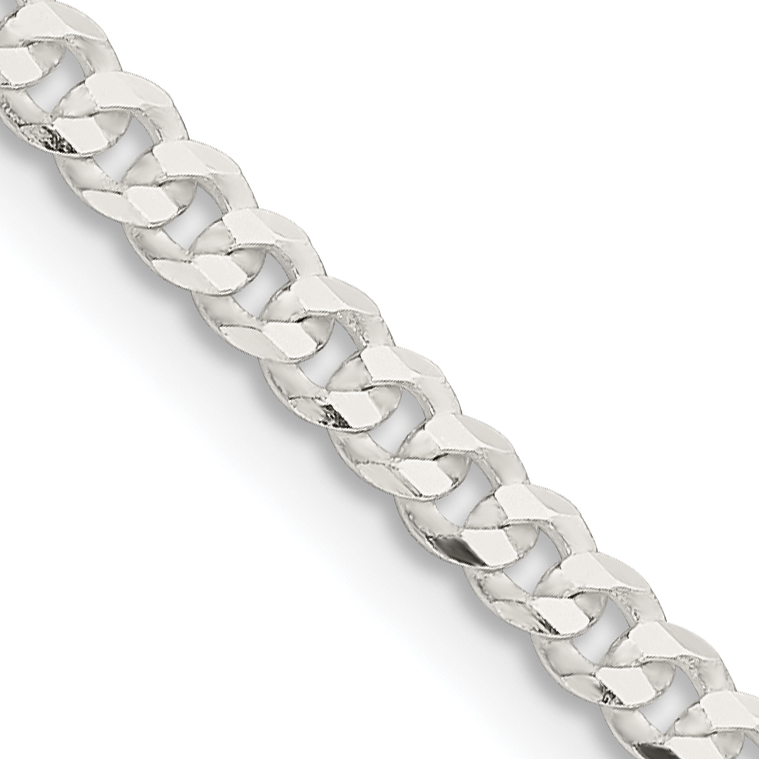 Sterling Silver 3.15mm Flat Curb Chain (QLB080-16)