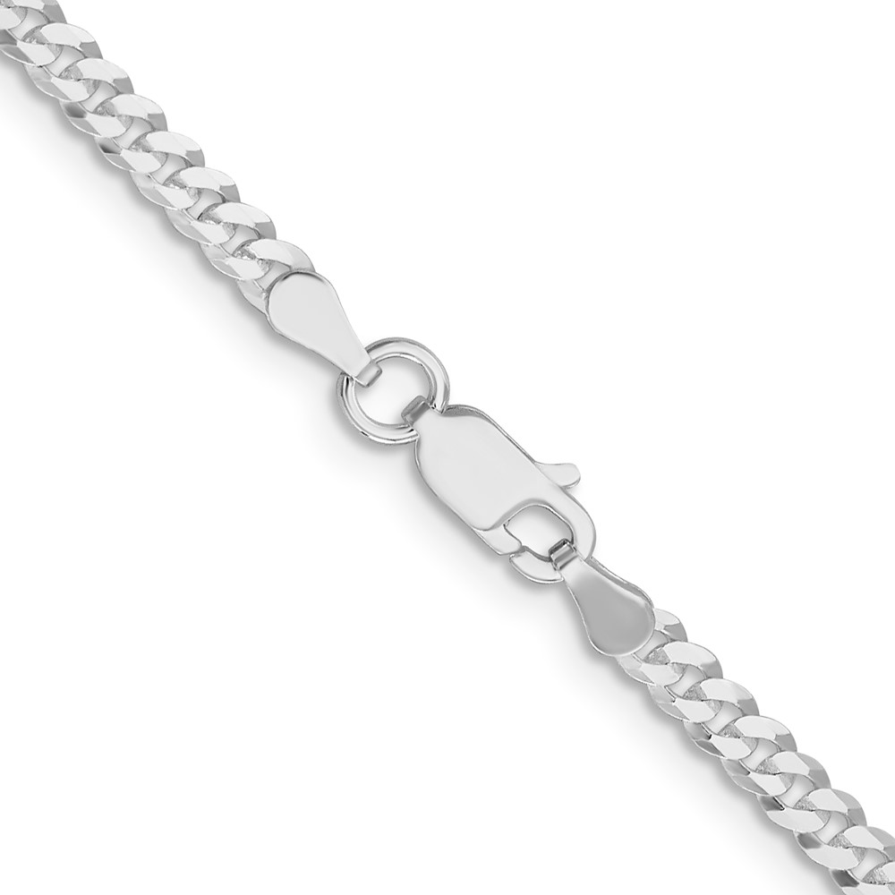 Sterling Silver Rhodium-plated 3.15mm Flat Curb Chain (QLB080R-20)