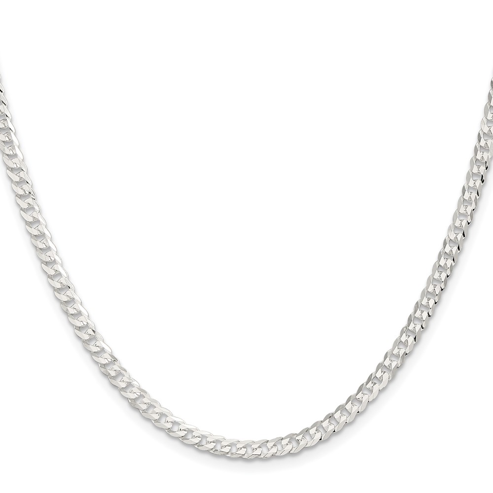 Sterling Silver 3.8mm Flat Curb Chain (QLB100-18)