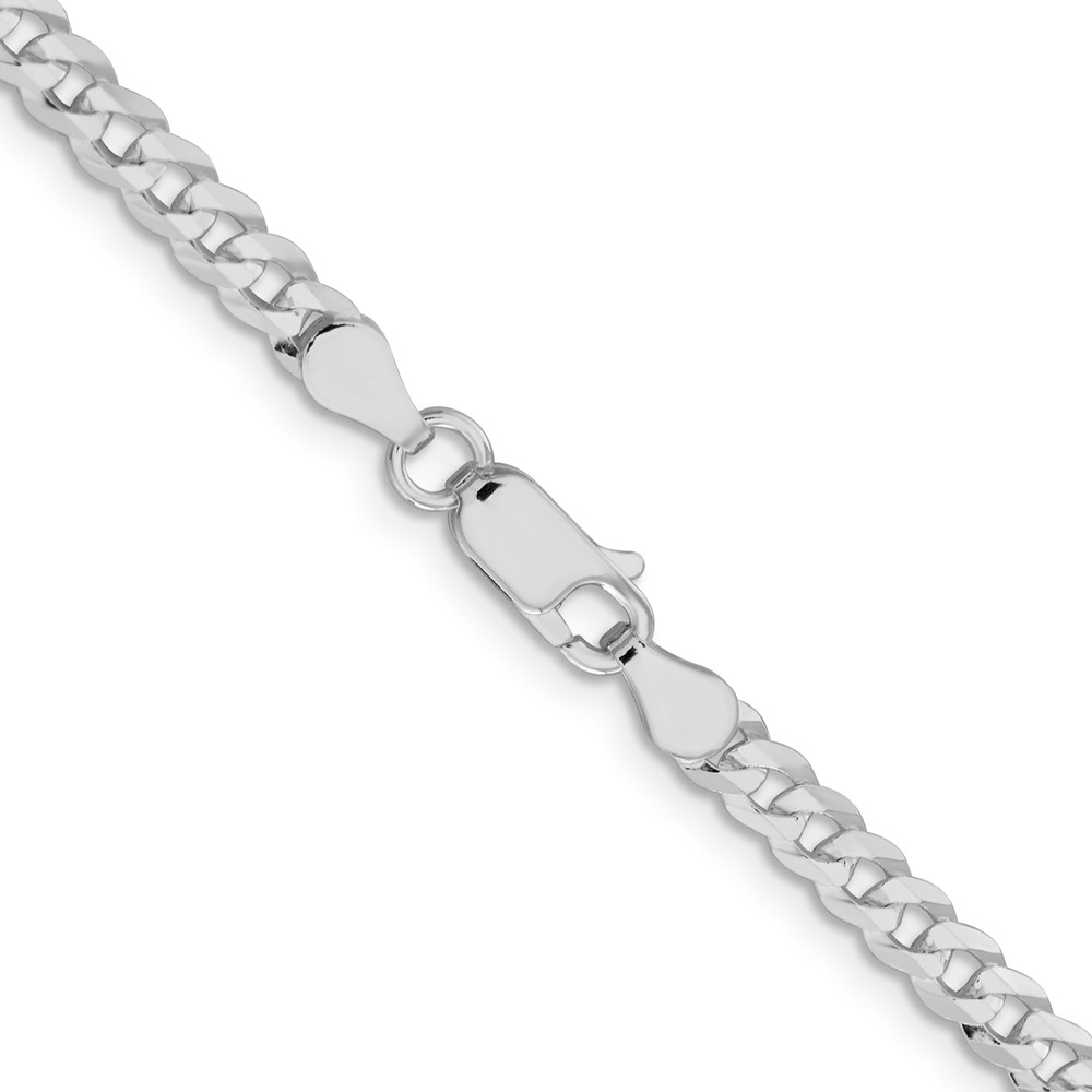 Sterling Silver 3.8mm Flat Curb Chain (QLB100-18)