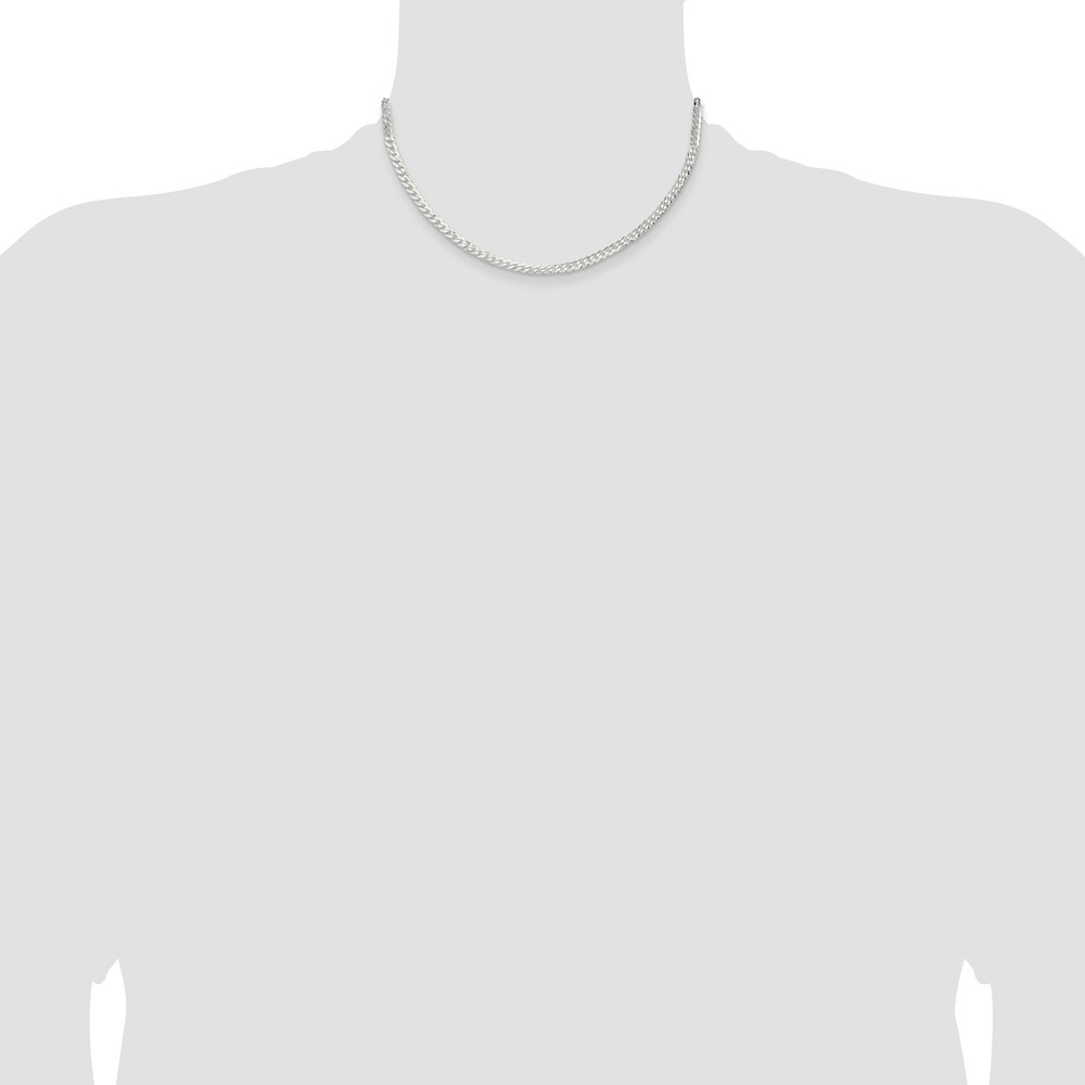 Sterling Silver 3.8mm Flat Curb Chain (QLB100-16)
