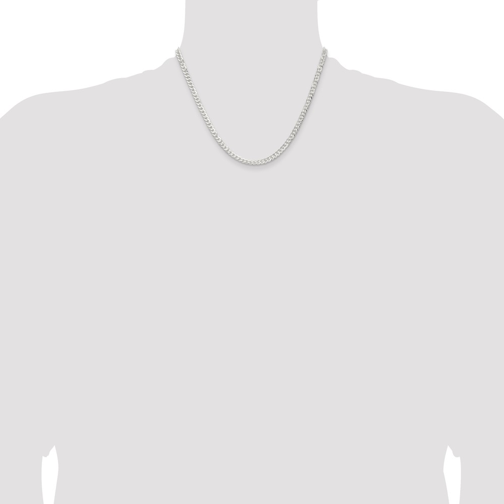 Sterling Silver 3.8mm Flat Curb Chain (QLB100-18)