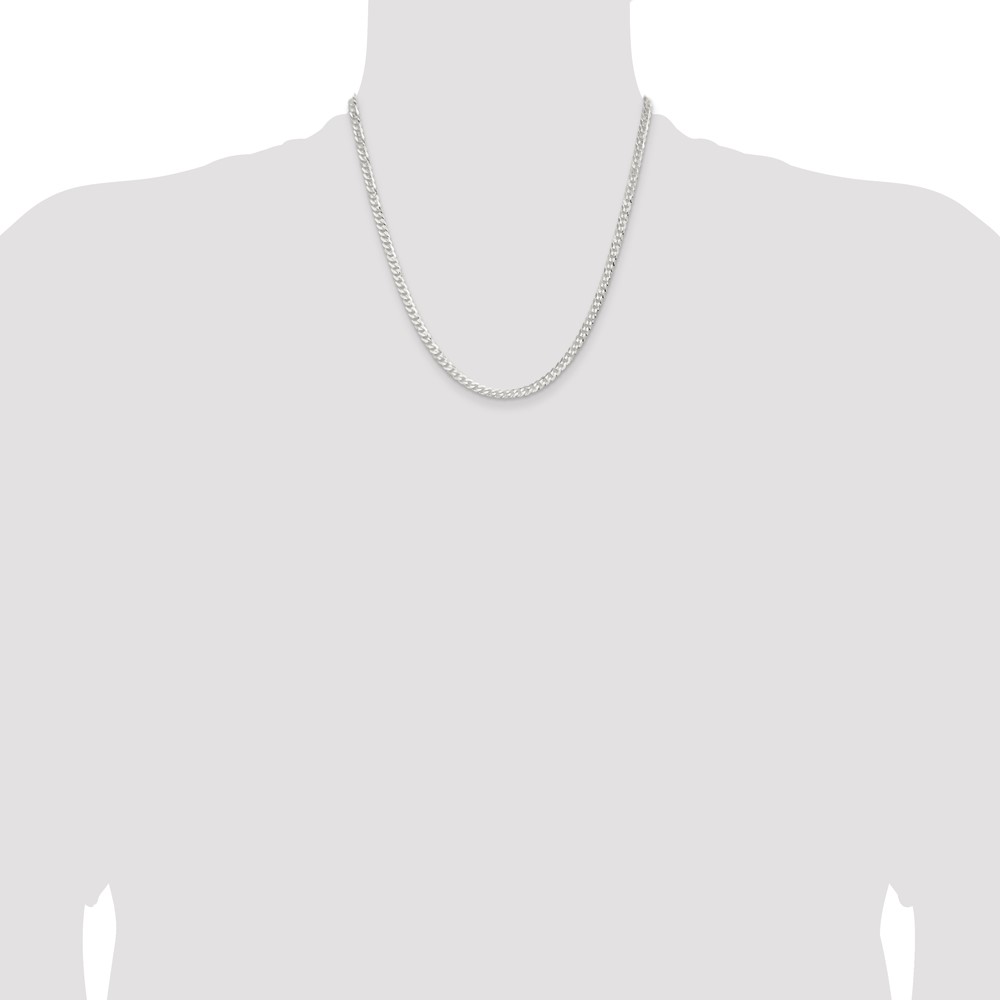 Sterling Silver 3.8mm Flat Curb Chain (QLB100-20)