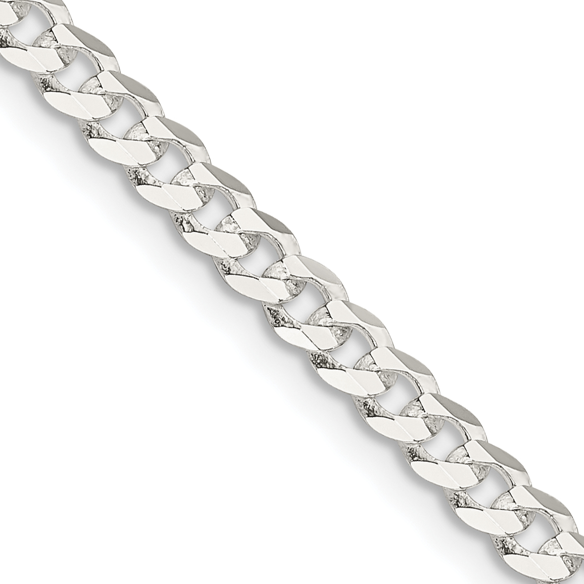 Sterling Silver 3.8mm Flat Curb Chain (QLB100-16)
