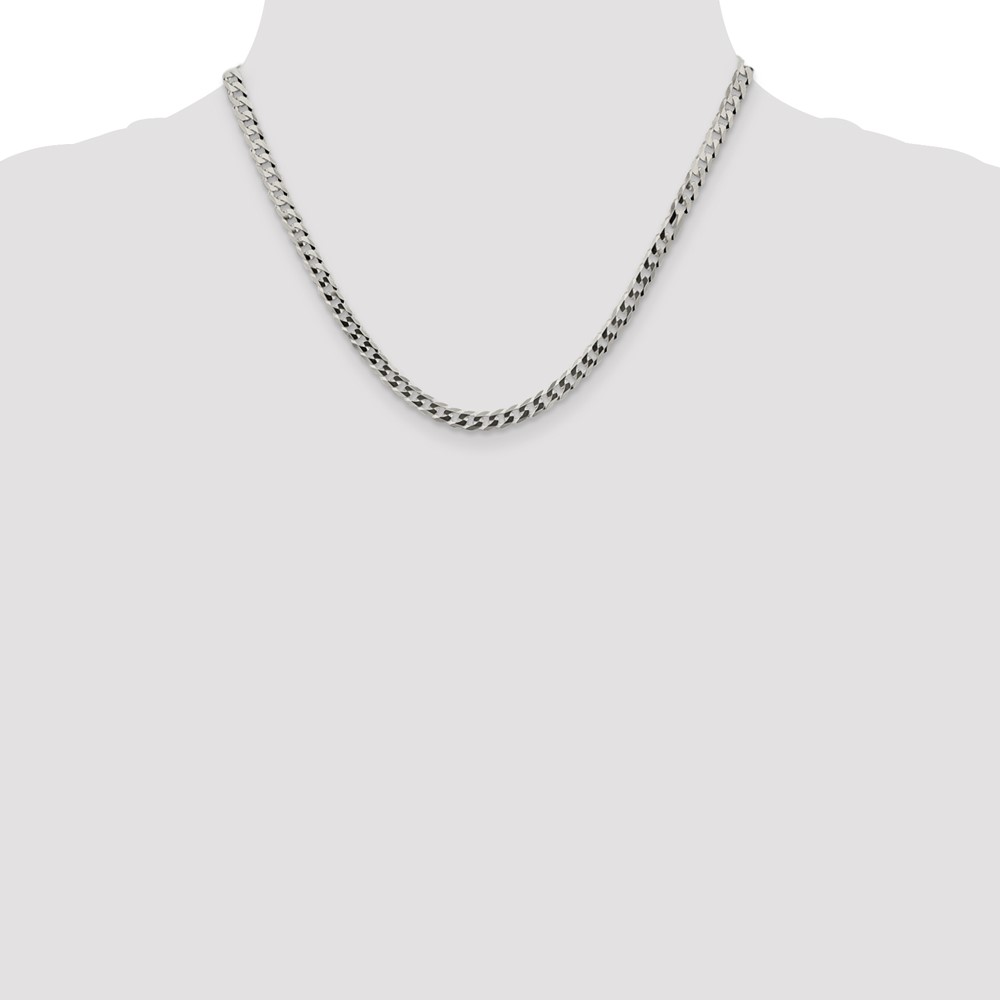 Sterling Silver 4.7mm Flat Curb Chain (QLB120-18)