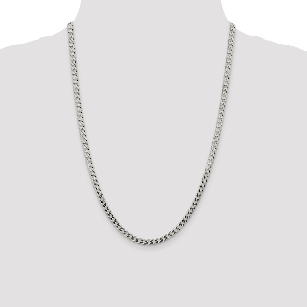 Sterling Silver 4.7mm Flat Curb Chain (QLB120-24)