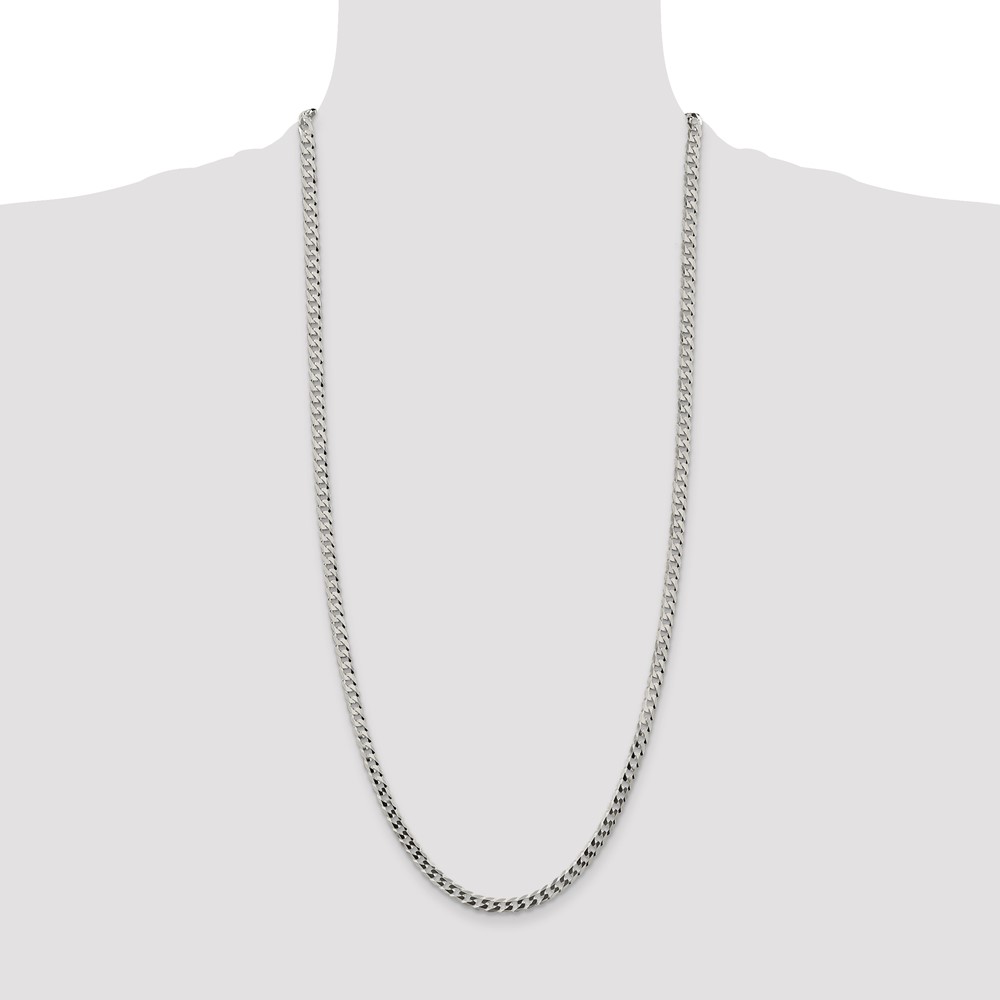 Sterling Silver 4.7mm Flat Curb Chain (QLB120-30)