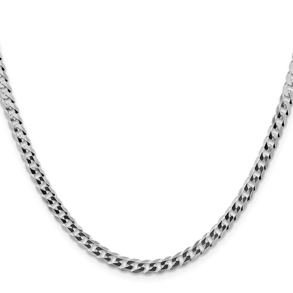 Sterling Silver Rhodium-plated 4.7mm Flat Curb Chain (QLB120R-18)