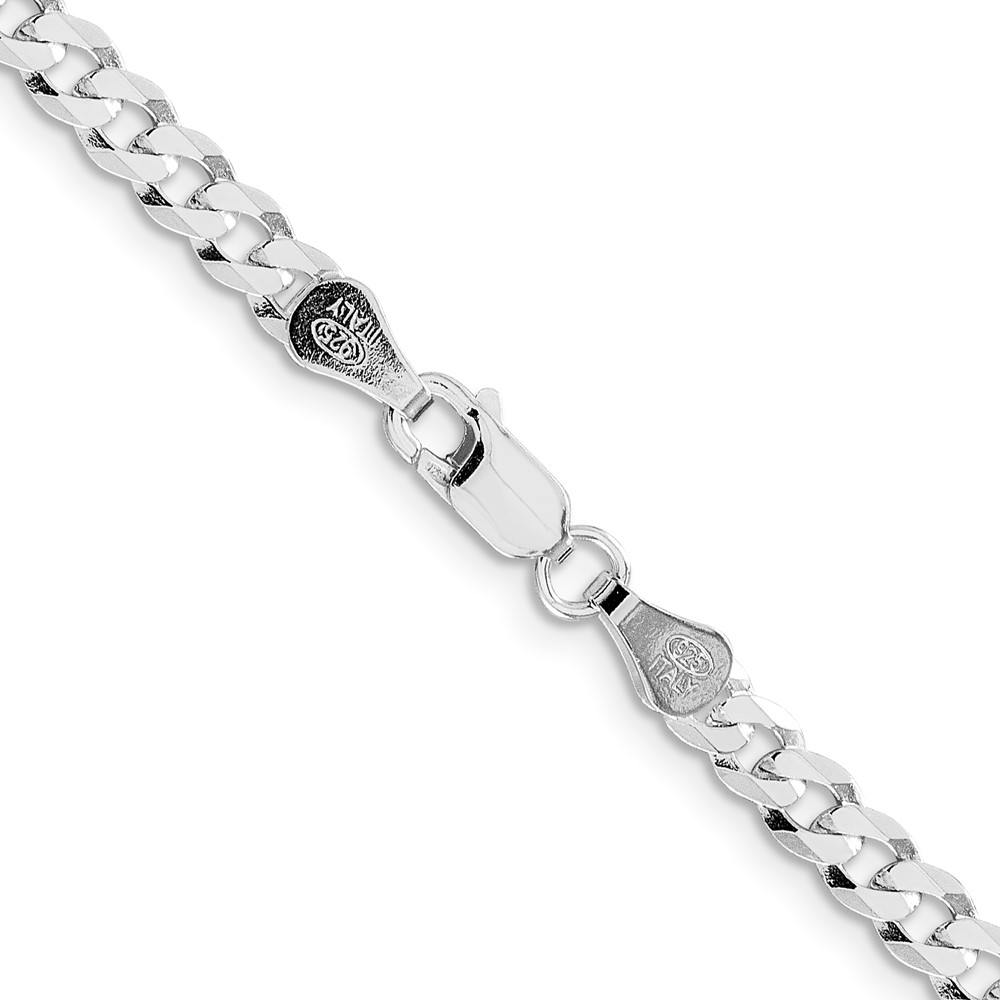 Sterling Silver Rhodium-plated 4.7mm Flat Curb Chain (QLB120R-18)