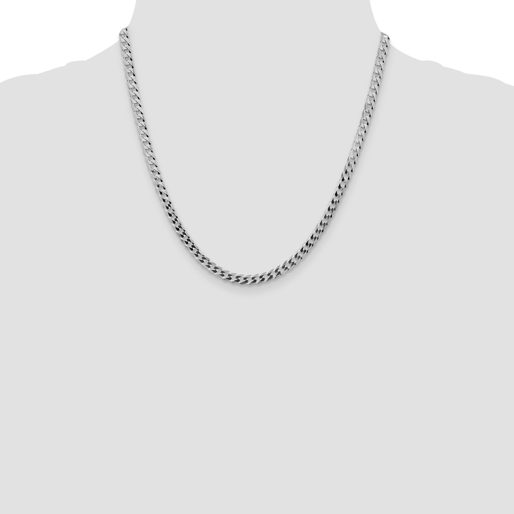 Sterling Silver Rhodium-plated 4.7mm Flat Curb Chain (QLB120R-20)
