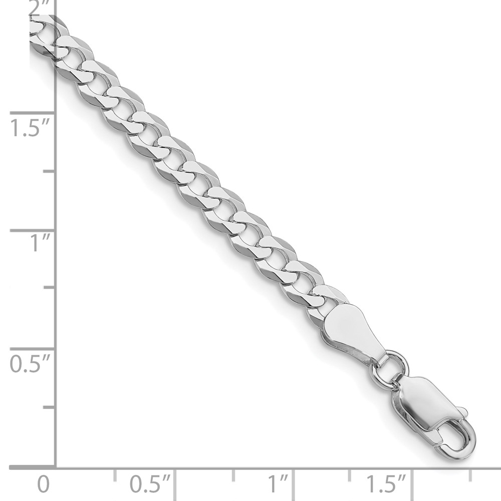 Sterling Silver Rhodium-plated 4.7mm Flat Curb Chain (QLB120R-10)